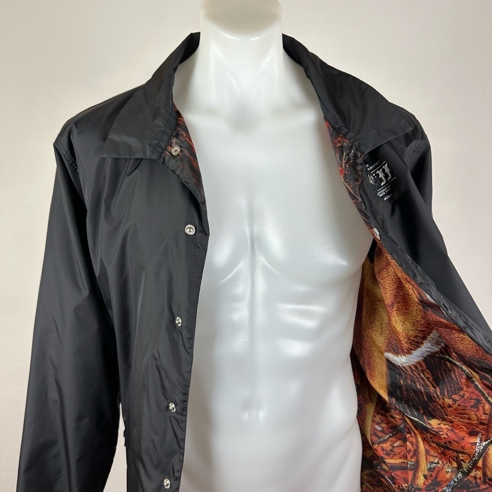 Neff Black Snap Button Printed Lining 082813 Jacket Size Medium